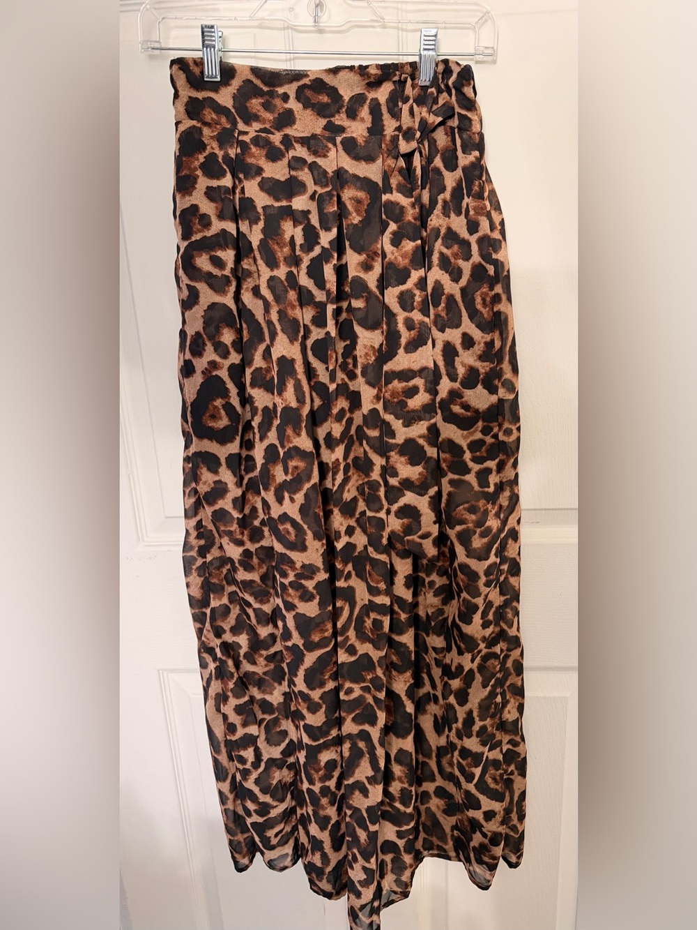 Leopard Print Maxi Skirt - Brown/Black